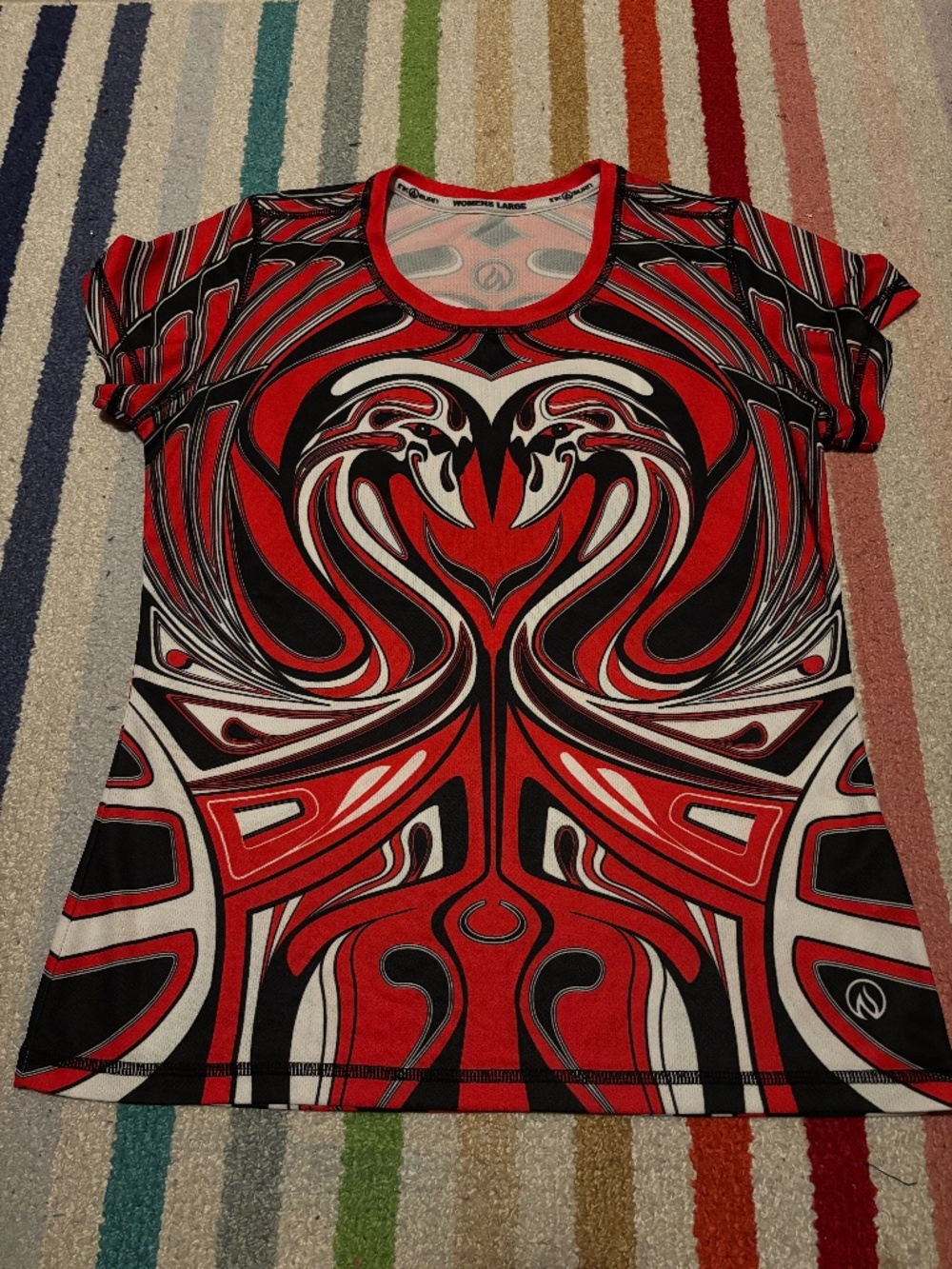 INKnBURN Limited "Swan Lake" Valentine Heart Tech Tee, Red/Black, Women's XL